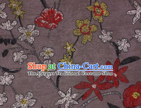 Chinese Classical Pattern Design Grey Brocade Satin Cheongsam Silk Fabric Chinese Traditional Satin Fabric Material