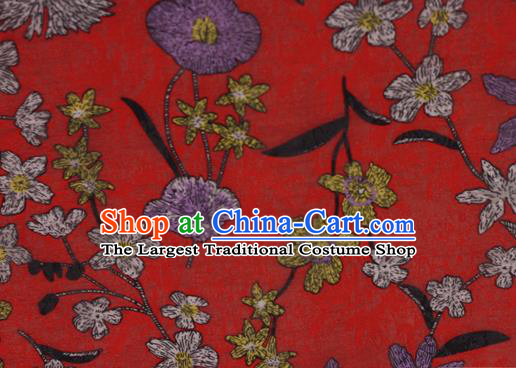 Chinese Classical Pattern Design Red Brocade Satin Cheongsam Silk Fabric Chinese Traditional Satin Fabric Material