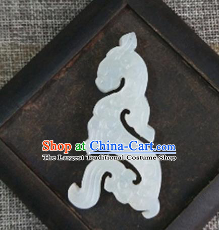 Handmade Chinese Ancient Jade Carving Dragon Pendant Traditional Jade Craft Jewelry Accessories