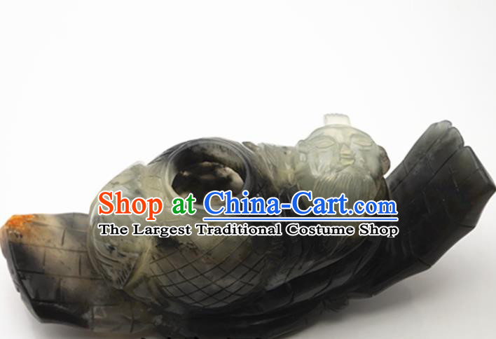 Handmade Chinese Ancient Jade Carving Boat Pendant Traditional Jade Craft Jewelry Decoration Accessories
