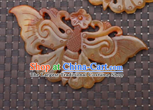 Chinese Handmade Carving Butterfly Jade Pendant Jewelry Accessories Ancient Traditional Jade Craft Decoration