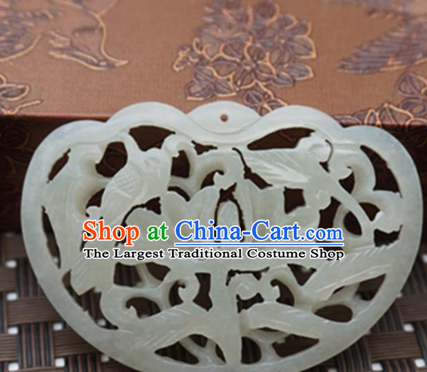 Handmade Chinese Ancient Jade Carving Birds Pendant Traditional Jade Craft Jewelry Decoration Accessories