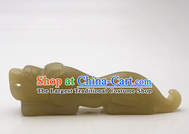 Handmade Chinese Ancient Jade Carving Tiger Seal Pendant Traditional Jade Craft Jewelry Decoration Accessories