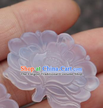 Handmade Chinese Ancient Carving Chalcedony Lotus Jade Pendant Traditional Jade Craft Jewelry Decoration Accessories