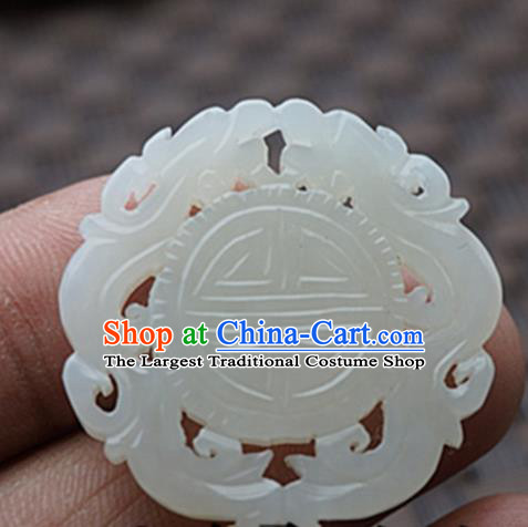 Chinese Ancient Jewelry Accessories Carving Dragon Jade Pendant Traditional Handmade Jade Craft Decoration