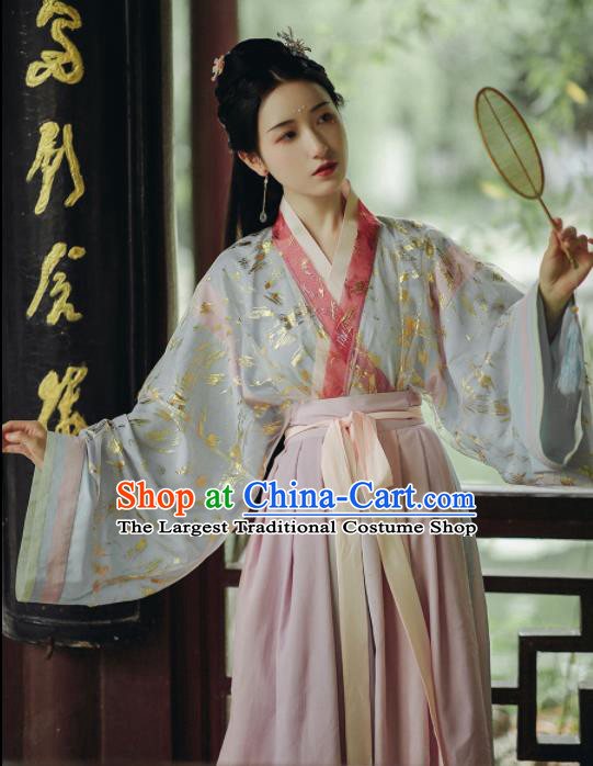 Chinese Ancient Court Princess Hanfu Dress Traditional Drama Jin Dynasty Historical Costume for Women