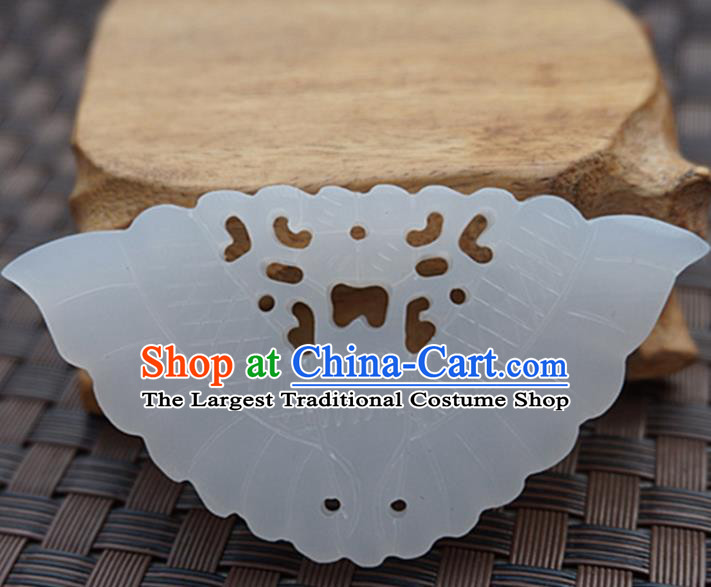 Handmade Chinese Carving Butterfly Jade Pendant Jewelry Accessories Ancient Traditional Jade Craft Decoration