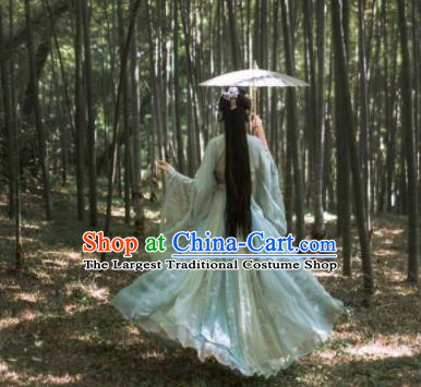 Traditional Chinese Jin Dynasty Swordswoman Embroidered Hanfu Dress Ancient Drama Court Princess Historical Costume for Women