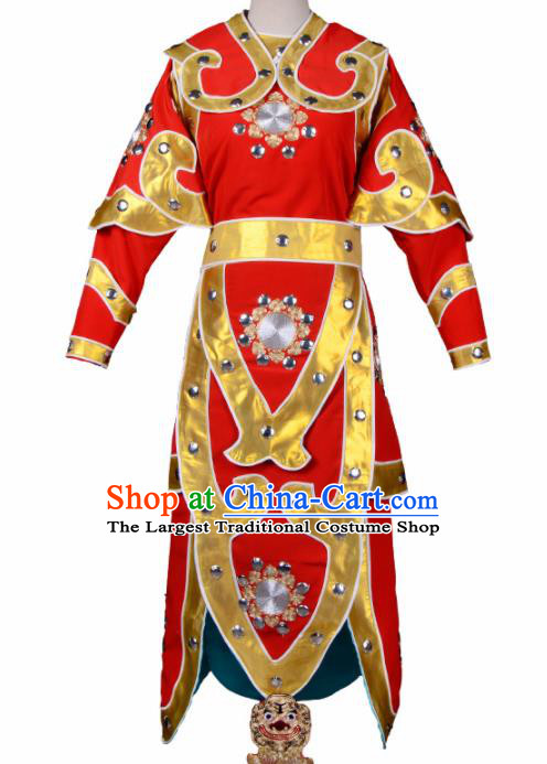 Handmade Chinese Beijing Opera Red Costume Traditional Peking Opera Takefu Clothing for Men