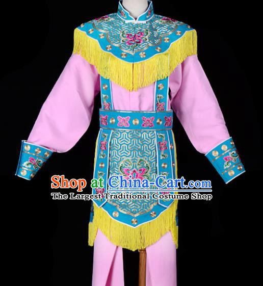 Handmade Chinese Beijing Opera Blues Embroidered Pink Clothing Traditional Peking Opera Diva Costume for Women