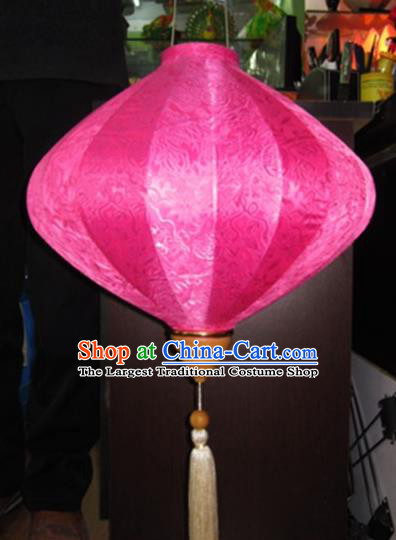 Chinese Traditional New Year Lantern Handmade Pink Lanterns Ceiling Lamp