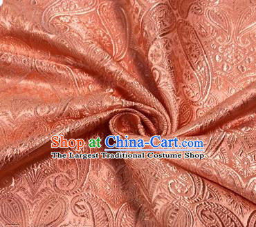 Chinese Traditional Hanfu Silk Fabric Cashew Pattern Design Pink Brocade Tang Suit Fabric Material