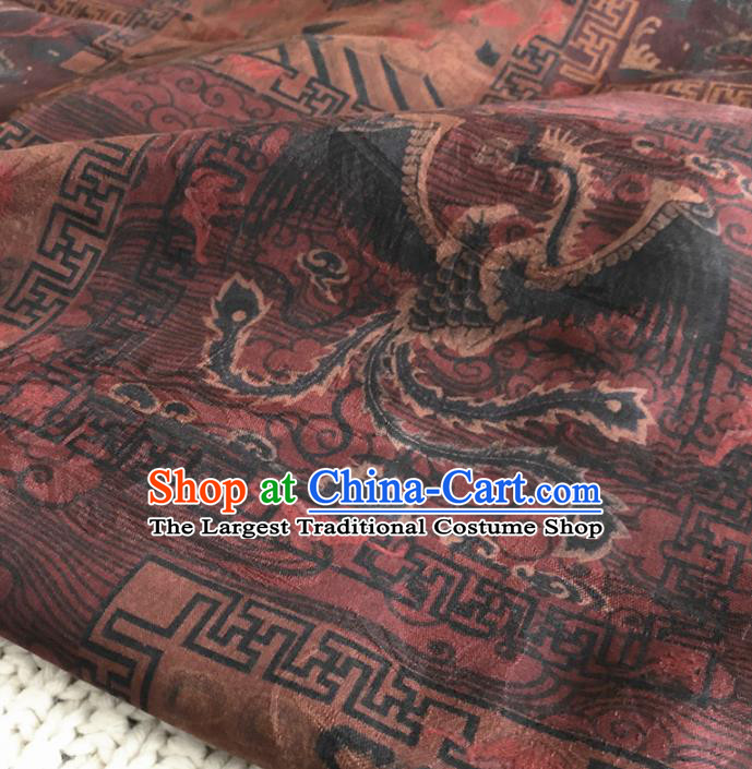 Asian Chinese Traditional Dragon and Phoenix Pattern Design Brocade Fabric Silk Fabric Chinese Fabric Asian Material