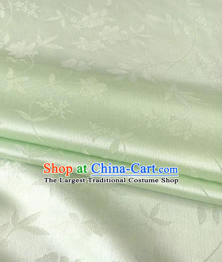 Asian Chinese Traditional Twine Flowers Pattern Design Light Green Brocade Fabric Silk Fabric Chinese Fabric Asian Material