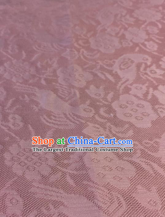 Chinese Traditional Flower Bird Pattern Design Pink Brocade Fabric Asian Silk Fabric Chinese Fabric Material