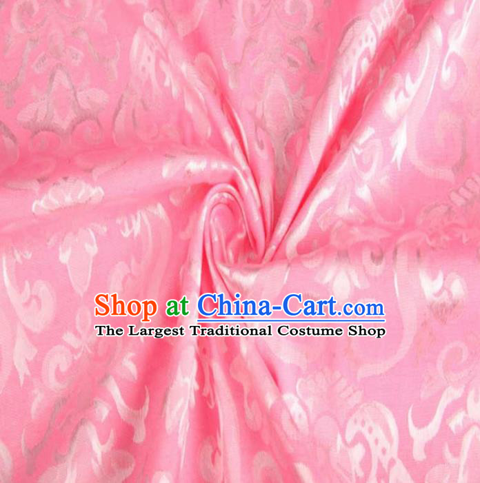 Chinese Classical Didymaotus Pattern Design Pink Brocade Traditional Hanfu Silk Fabric Tang Suit Fabric Material