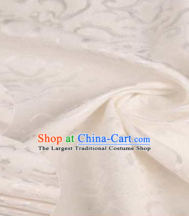 Chinese Classical Didymaotus Pattern Design White Brocade Traditional Hanfu Silk Fabric Tang Suit Fabric Material
