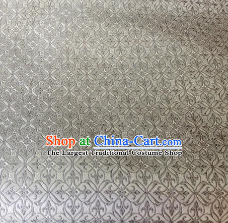 Chinese Classical Pozidriv Pattern Design White Brocade Asian Traditional Hanfu Silk Fabric Tang Suit Fabric Material