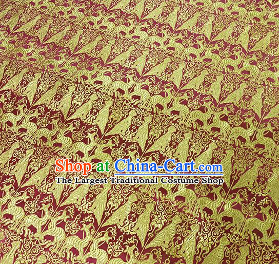 Traditional Chinese Classical Deers Pattern Design Fabric Brocade Tang Suit Satin Drapery Asian Silk Material