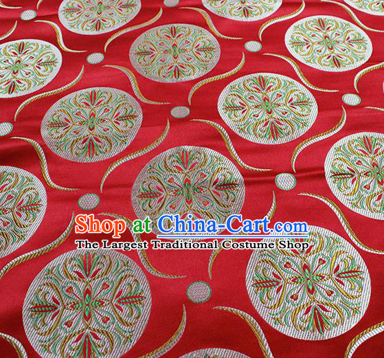 Traditional Chinese Classical Pattern Design Fabric Wedding Red Brocade Tang Suit Satin Drapery Asian Silk Material