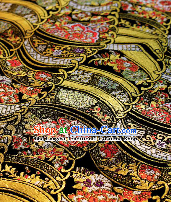 Asian Japanese Kimono Satin Fabric Classical Pattern Design Brocade Damask Traditional Drapery Silk Material