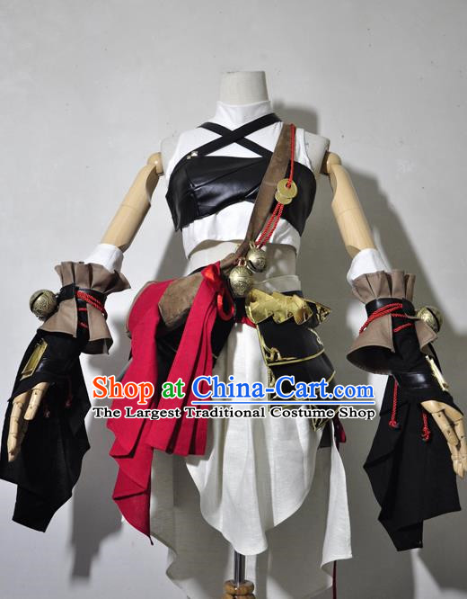 Top Grade Cosplay Assassin Young Lady Costume Ancient Female Swordsman White Dress for Women