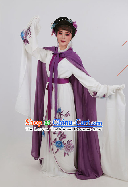 Chinese Traditional Peking Opera Actress White Dress Ancient Nobility Lady Embroidered Costume for Women