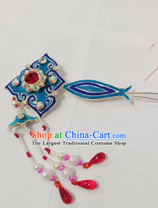 Chinese Traditional Beijing Opera Hair Accessories Ancient Queen Tassel Hairpins for Women
