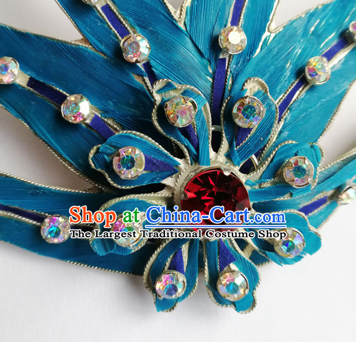 Chinese Ancient Queen Crystal Hairpins Traditional Beijing Opera Diva Hair Accessories for Adults