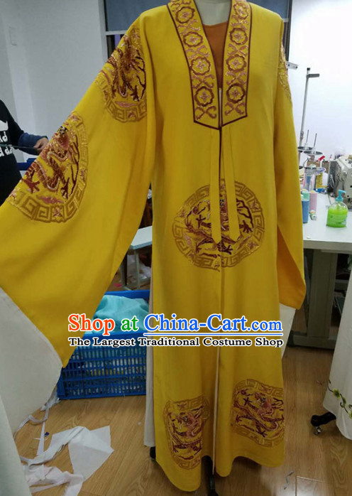 Chinese Traditional Beijing Opera Niche Scholar Yellow Robe Ancient Nobility Childe Costume for Men
