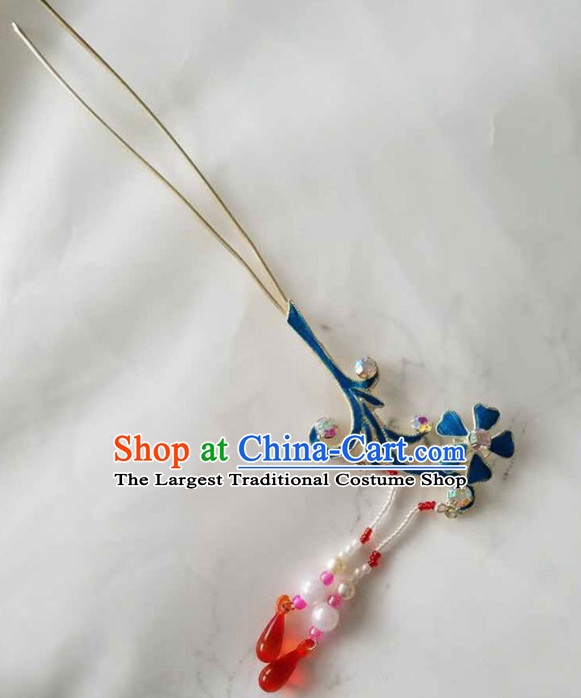 Chinese Ancient Court Princess Tassel Step Shake Hairpins Traditional Beijing Opera Diva Hair Accessories for Adults