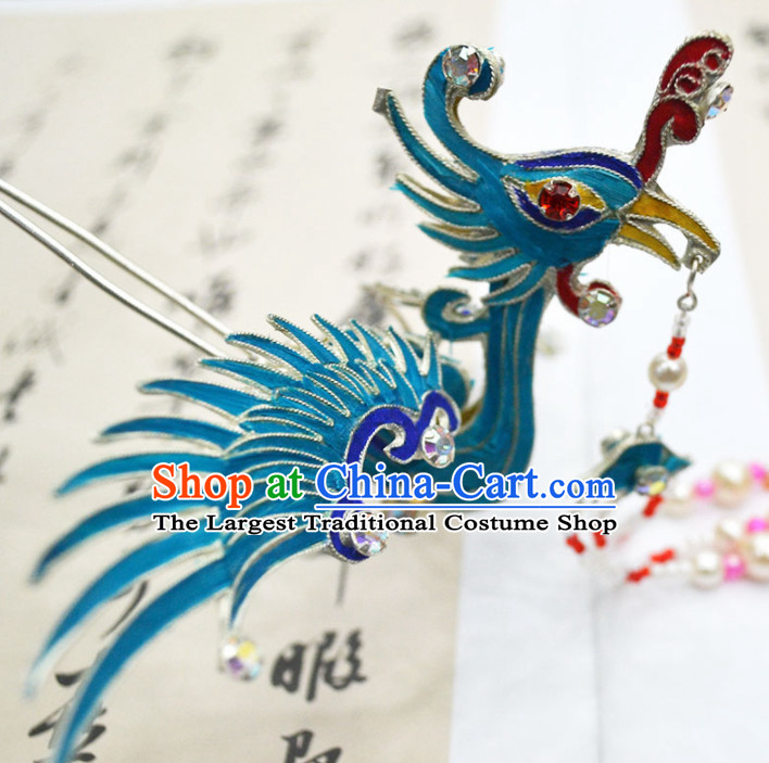 Chinese Ancient Princess Phoenix Tassel Hairpins Palace Hair Clip Traditional Beijing Opera Diva Court Hair Accessories for Adults
