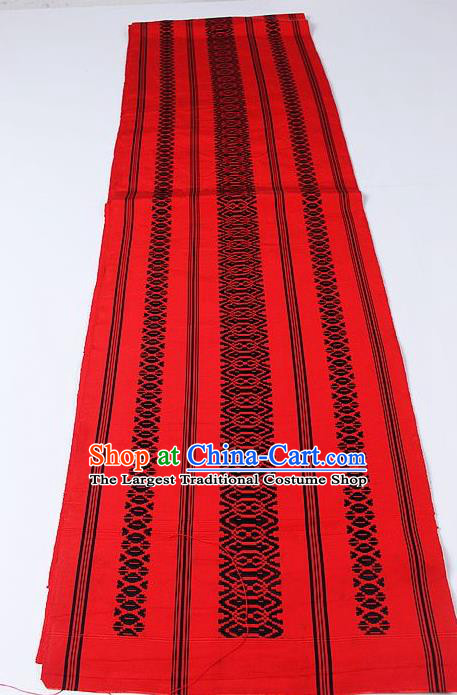 Japanese National Kimono Classical Stripe Pattern Design Red Brocade Belt Asian Japan Traditional Yukata Waistband for Women