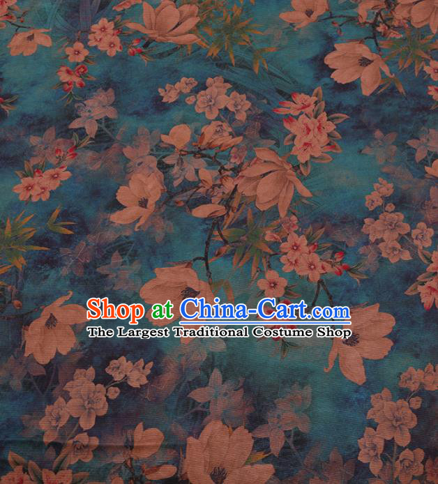Traditional Chinese Classical Pear Flowers Pattern Design Green Gambiered Guangdong Gauze Asian Brocade Silk Fabric
