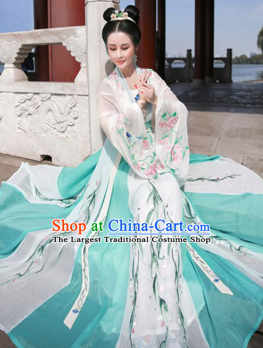 Ancient Chinese Imperial Consort Hanfu Dress Traditional Tang Dynasty Embroidered Court Replica Costume for Women