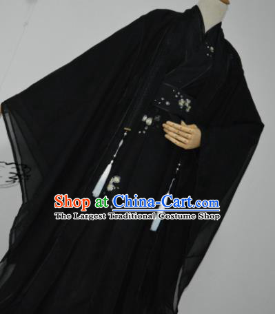 Customized Chinese Traditional Cosplay Swordsman Costume Ancient Drama Childe Prince Black Clothing for Men