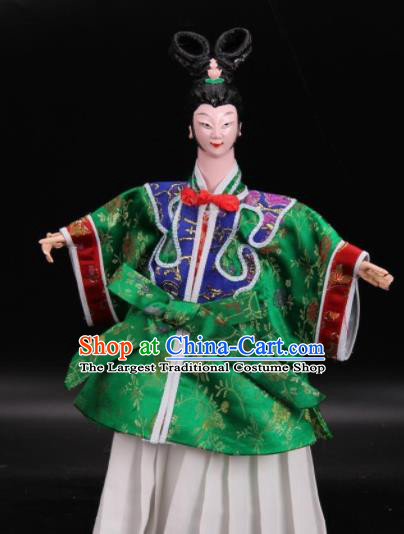Traditional Chinese Handmade Green Dress Peri Puppet Marionette Puppets String Puppet Wooden Image Arts Collectibles