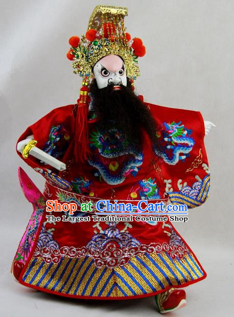 Traditional Chinese Red Emperor Marionette Puppets Handmade Puppet String Puppet Wooden Image Arts Collectibles