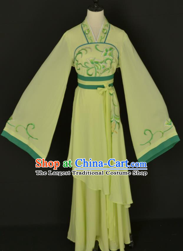 Handmade Traditional Chinese Beijing Opera Hua Tan Green Dress Ancient Court Maid Costumes for Women