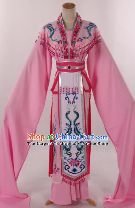 Traditional Chinese Shaoxing Opera Seven Fairy Light Pink Dress Ancient Peking Opera Diva Costume for Women