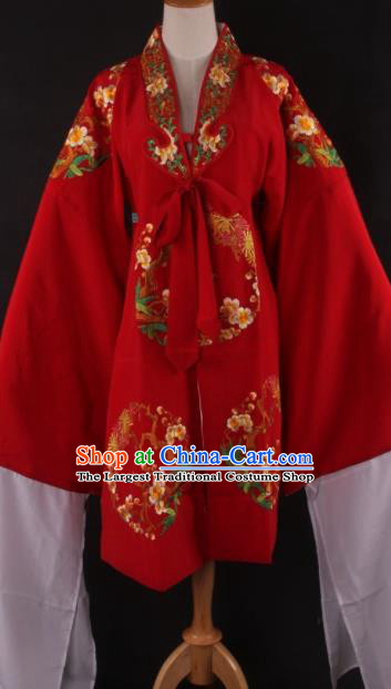 Chinese Traditional Shaoxing Opera Diva Red Cloak Ancient Peking Opera Actress Costume for Women