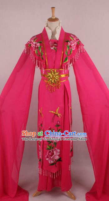 Professional Chinese Beijing Opera Nobility Lady Rosy Dress Ancient Traditional Peking Opera Diva Costume for Women