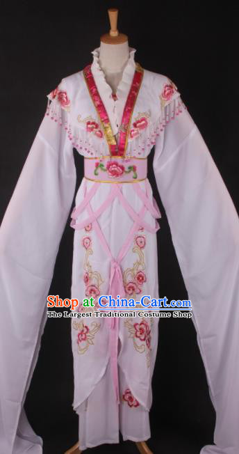Professional Chinese Beijing Opera Palace Princess White Dress Ancient Traditional Peking Opera Diva Costume for Women