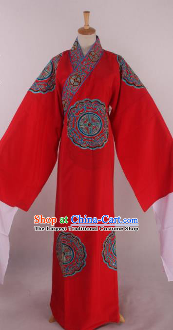 Traditional Chinese Shaoxing Opera Takefu Red Robe Ancient Imperial Bodyguard Costume for Men