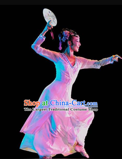 Traditional Chinese Classical Dance Cai Die Fei Wu Costume Folk Dance Dress for Women
