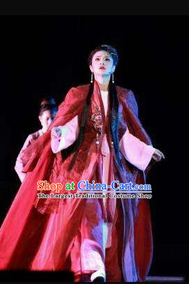 Traditional Chinese Classical Dance Cai Wei Costume Group Dance Dress for Women