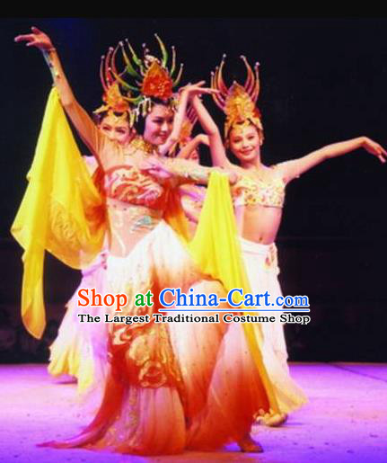 Traditional Chinese Classical Dance Guo Se Tian Xiang Costume Tang Dynasty Court Beautiful Dance Dress for Women