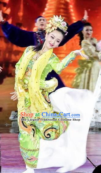 Traditional Chinese Classical Dance Competition Costume Stage Show Si Lu Ni Shang Beautiful Dance Dress for Women