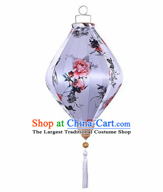 Chinese Traditional Silk Brilliant Hanging Lantern New Year Handmade Painting Peony Palace Lanterns
