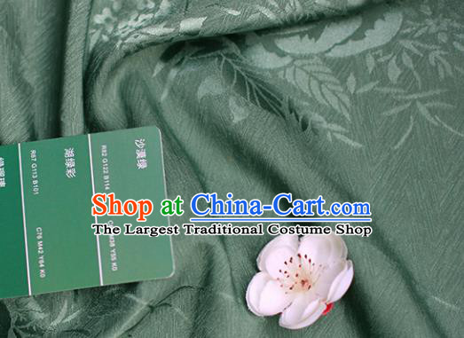Traditional Chinese Royal Peony Pattern Design Atrovirens Brocade Silk Fabric Asian Satin Material